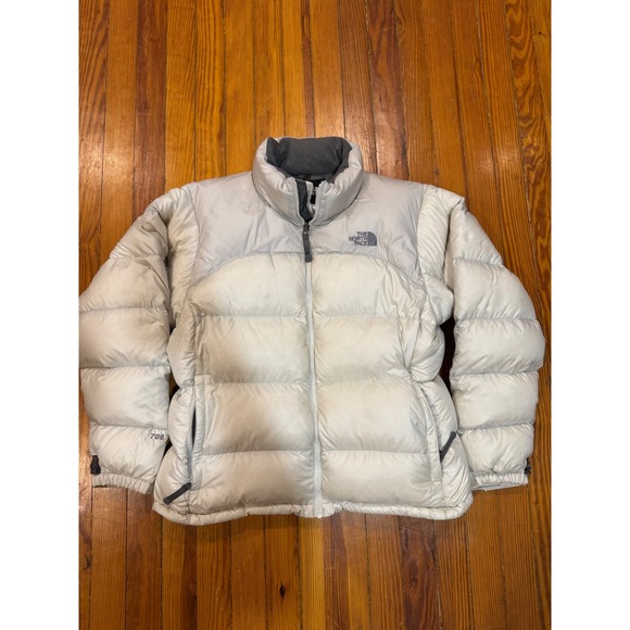 The North Face Jackets & Blazers - The North Face Nuptse 700 Down Puffer Jacket Womens XL Grey Silver Full Zip